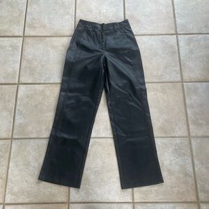 Aritzia wide leg leather pants